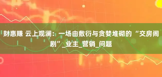 财惠赚 云上观澜：一场由敷衍与贪婪堆砌的 “交房闹剧”_业主_营销_问题