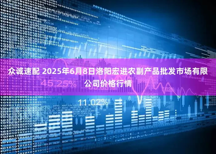 众诚速配 2025年6月8日洛阳宏进农副产品批发市场有限公司价格行情